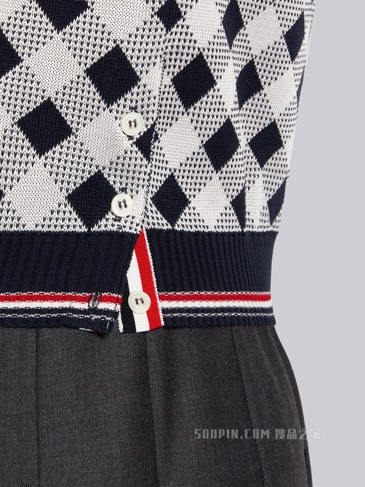 格纹丝绵 POLO 衫