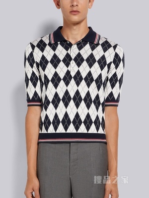 菱格纹丝棉 POLO 衫