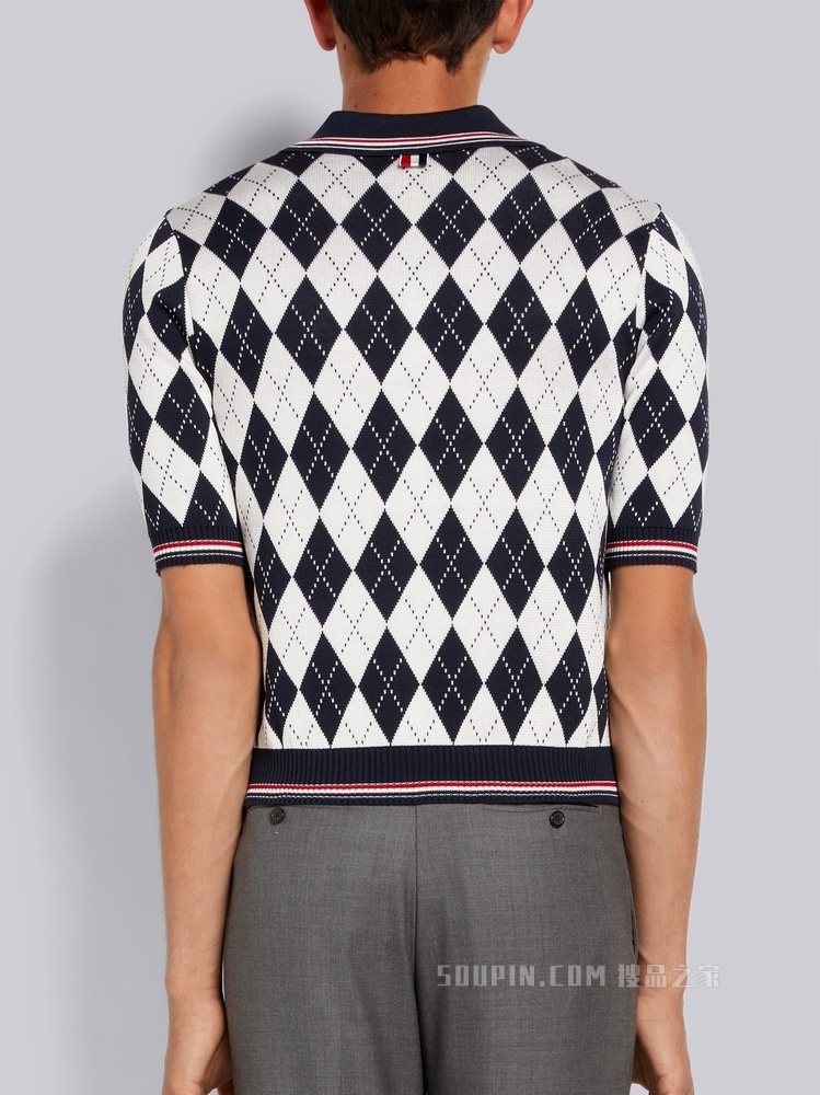 菱格纹丝棉 POLO 衫