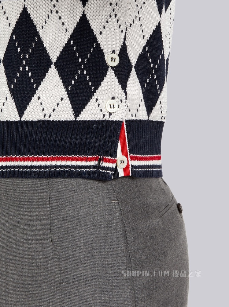 菱格纹丝棉 POLO 衫