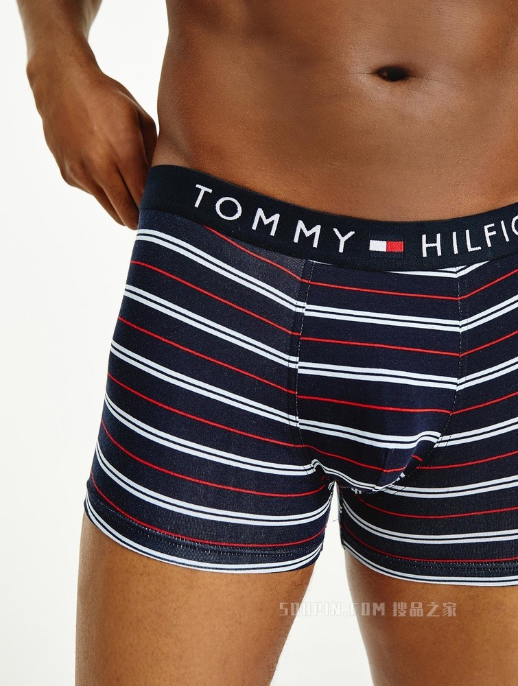 Tommy 内衣 男士棉质条纹LOGO腰边贴身平角内裤礼品UM0UM01831