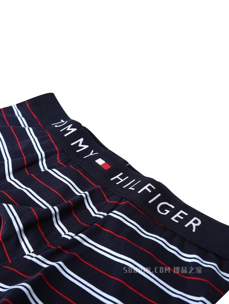 Tommy 内衣 男士棉质条纹LOGO腰边贴身平角内裤礼品UM0UM01831
