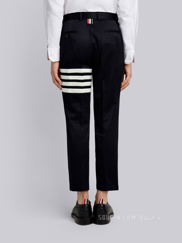 四条纹棉质长裤