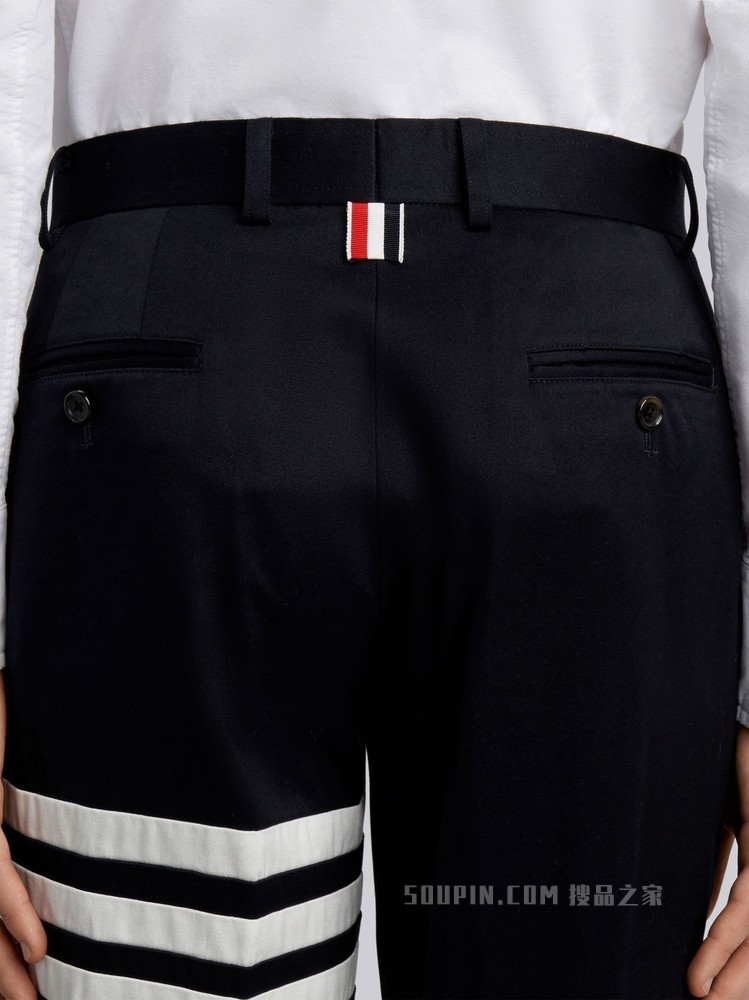 四条纹棉质长裤