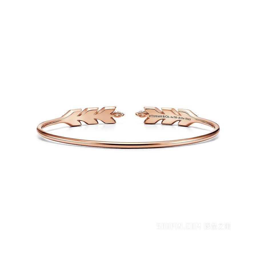 Tiffany Victoria™ 系列 18K 玫瑰金镶钻藤蔓线圈手链