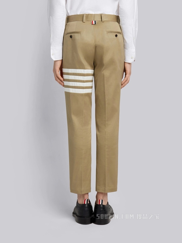 四条纹棉质长裤