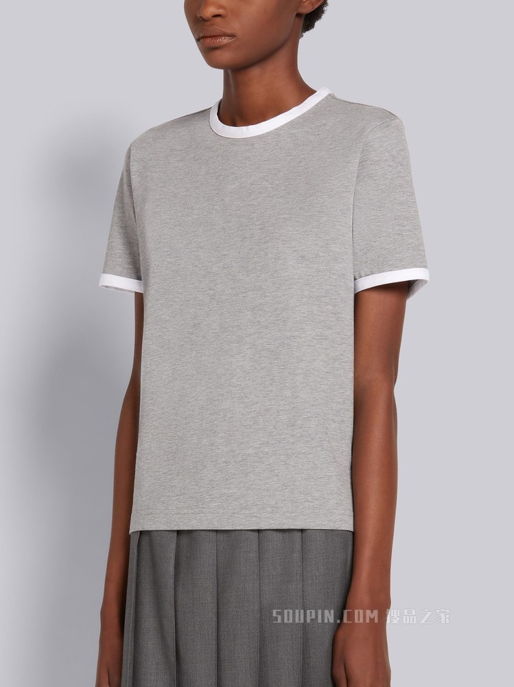 THOM BROWNE】棉质短袖T 恤FJS075A-00042-055-搜品之家