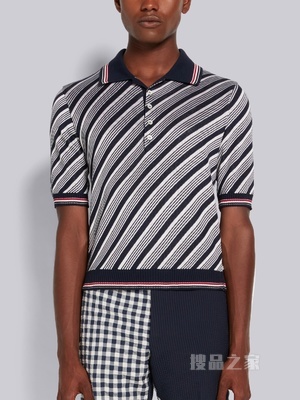 条纹丝棉 POLO 衫