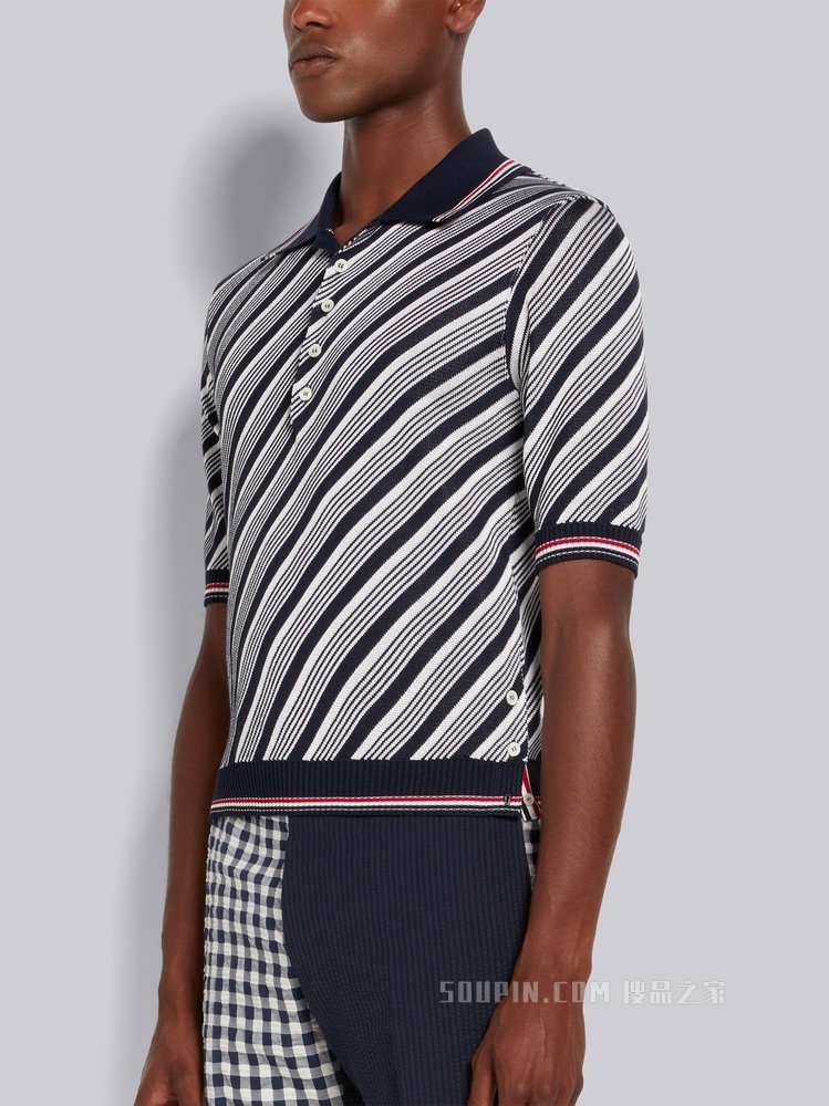 条纹丝棉 POLO 衫