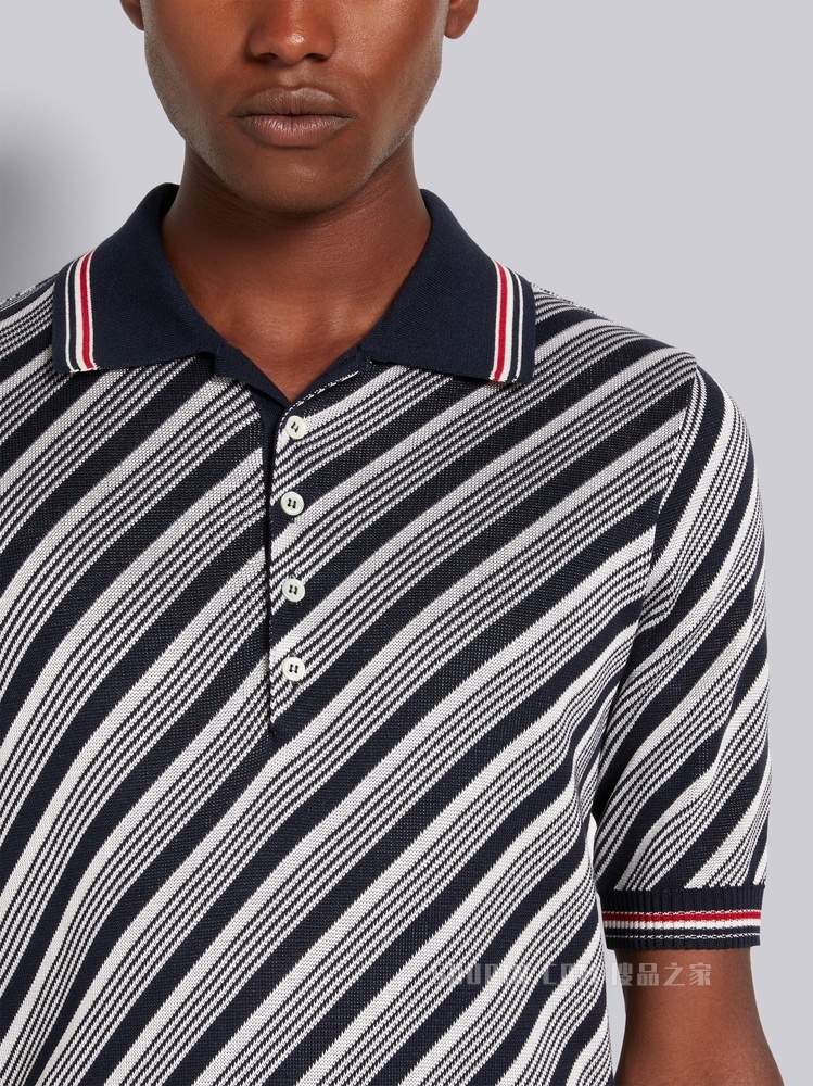 条纹丝棉 POLO 衫