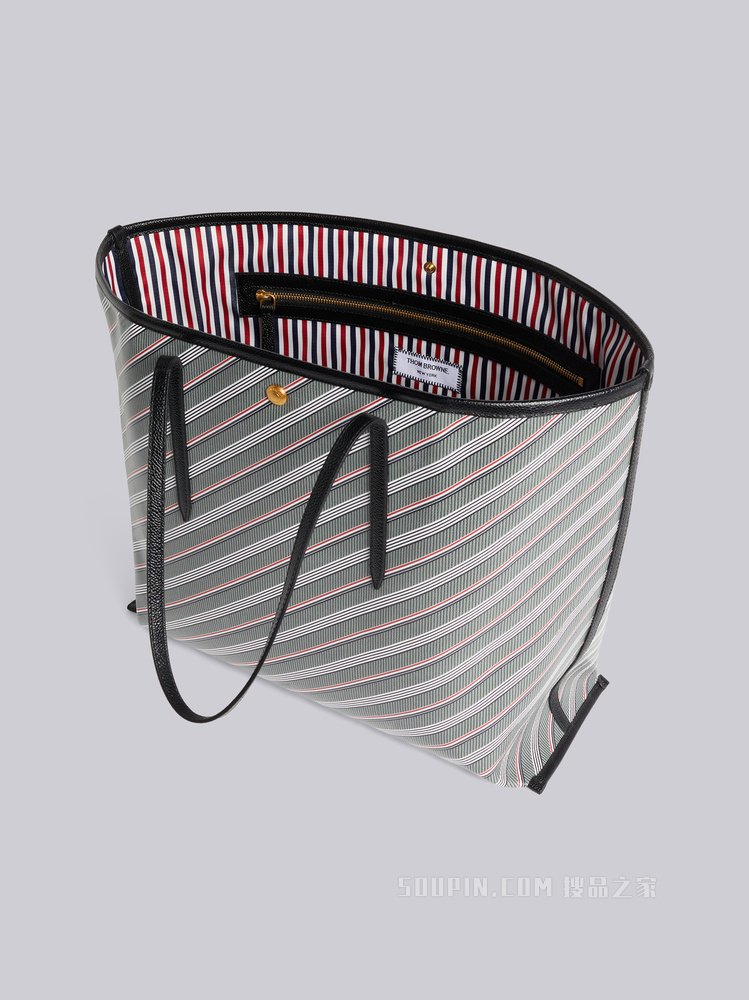 条纹帆布Tote 包