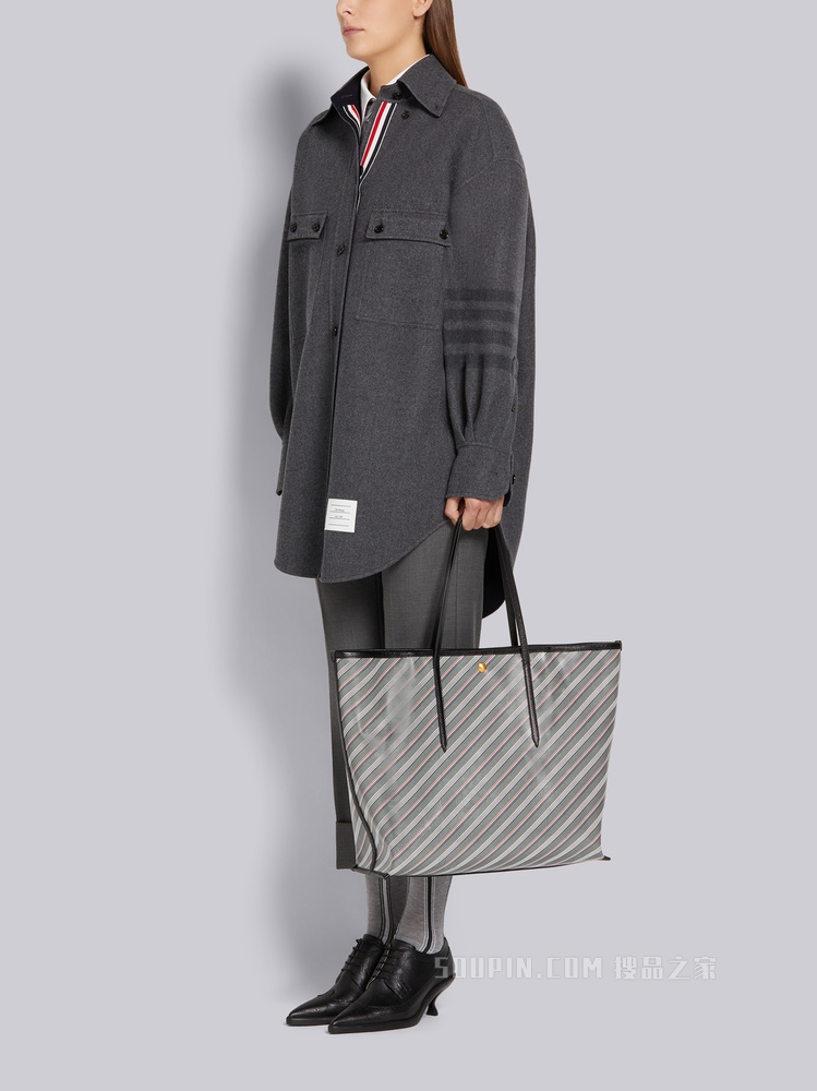 条纹帆布Tote 包