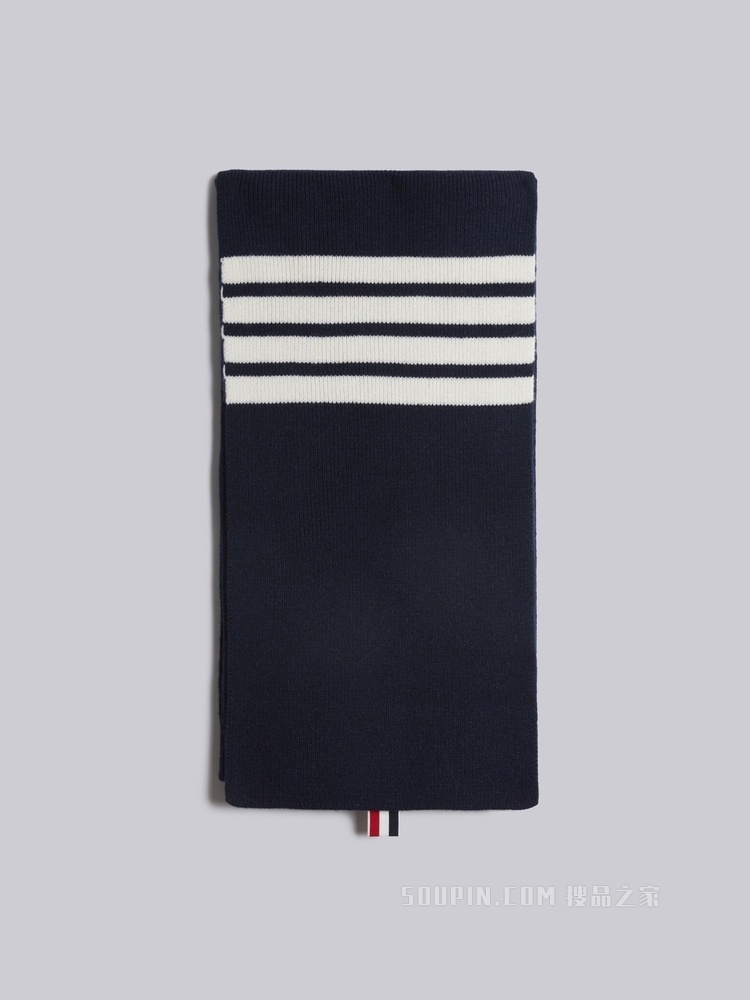 经典 四条纹羊绒围巾