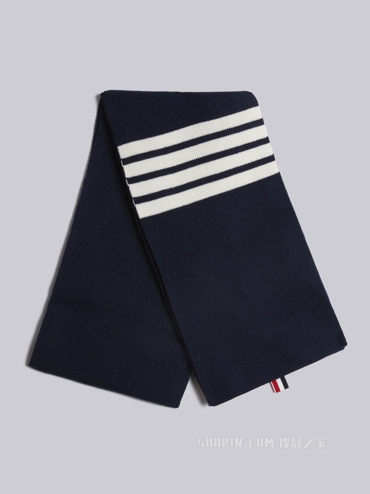 经典 四条纹羊绒围巾