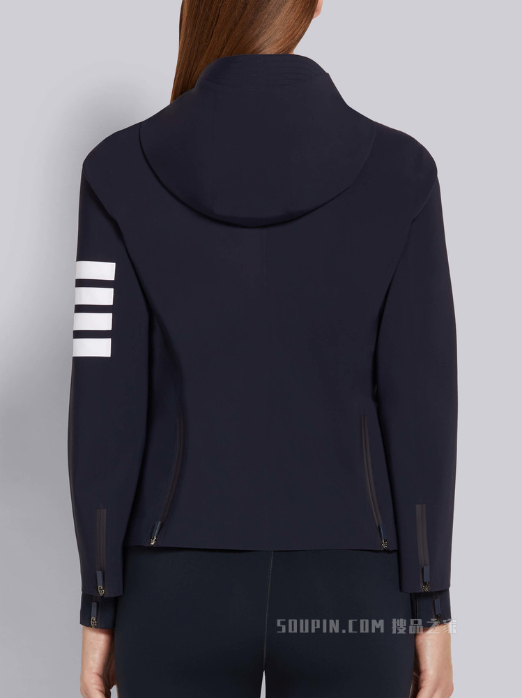 四条纹连帽运动夹克