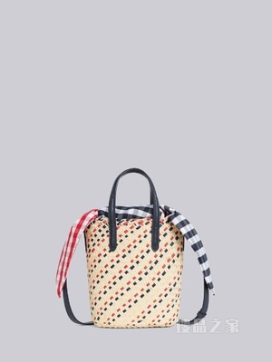 条纹刺绣编织 TOTE 包