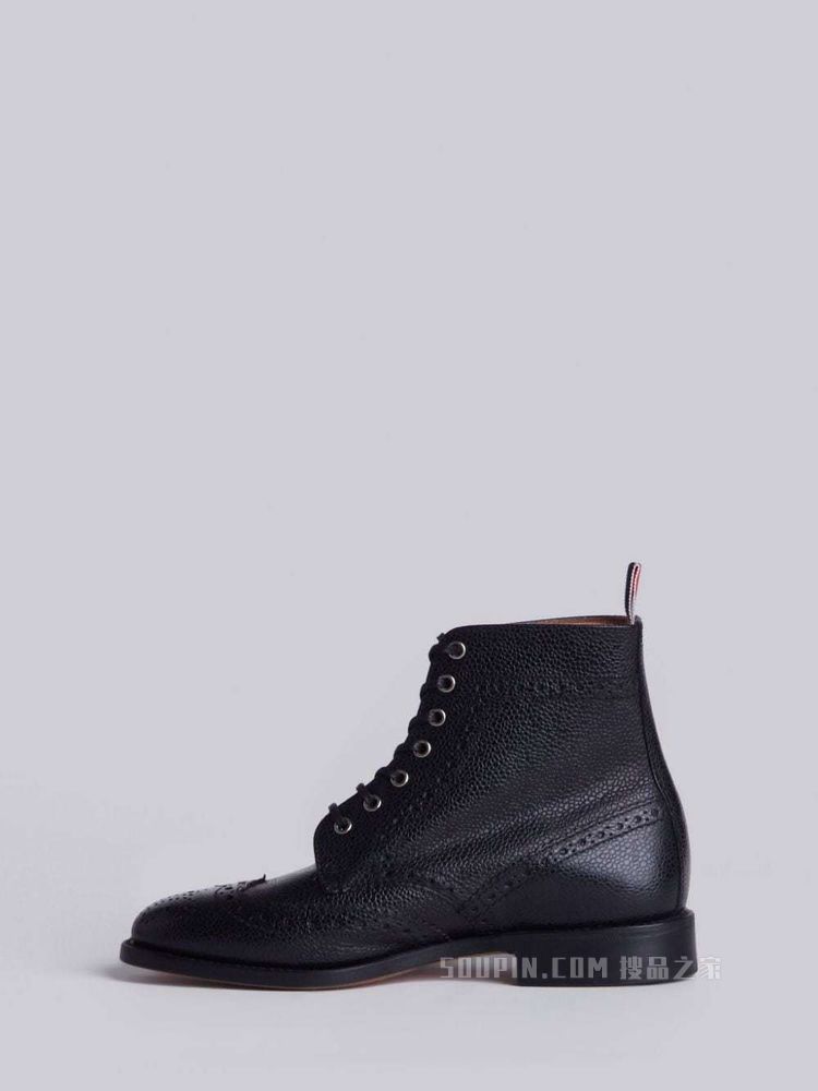 卵石纹皮长翼靴