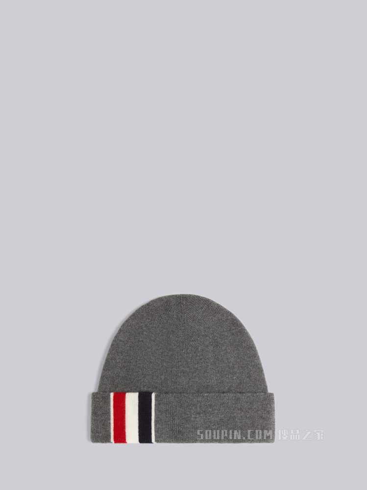 嵌花条纹羊毛帽