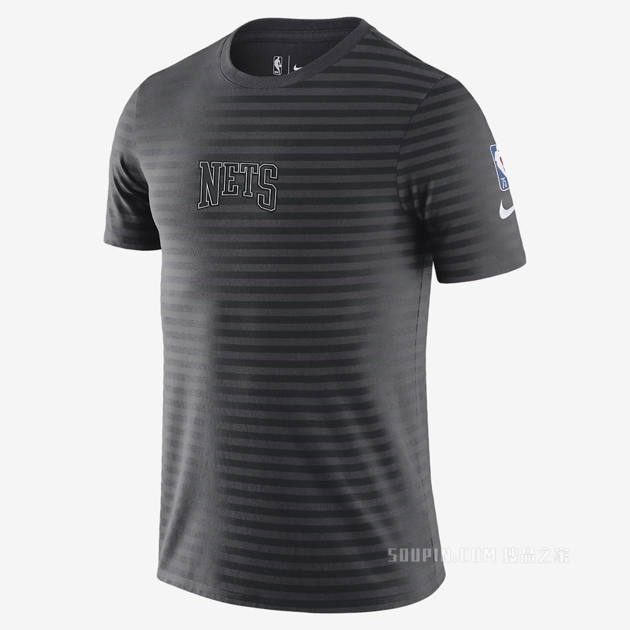 布鲁克林篮网队 Courtside Nike NBA 男子条纹T恤