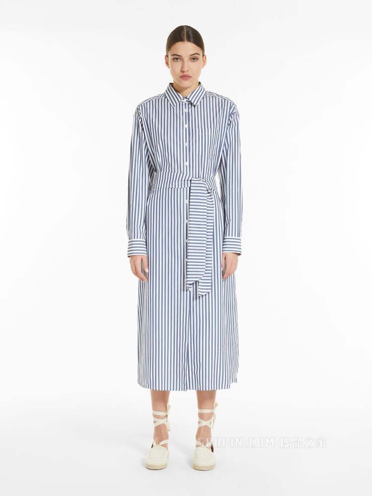 棉府绸衬衫式连衣裙 | Weekend Max Mara