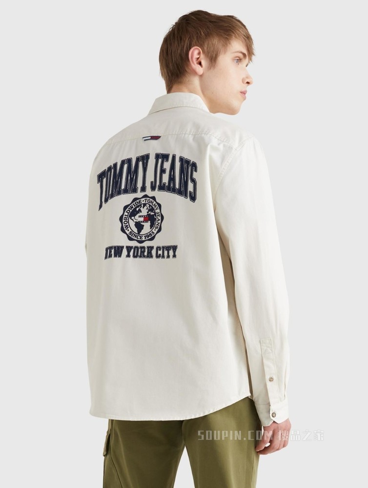 Tommy 22新款早秋男装长袖休闲衬衫DM0DM14112