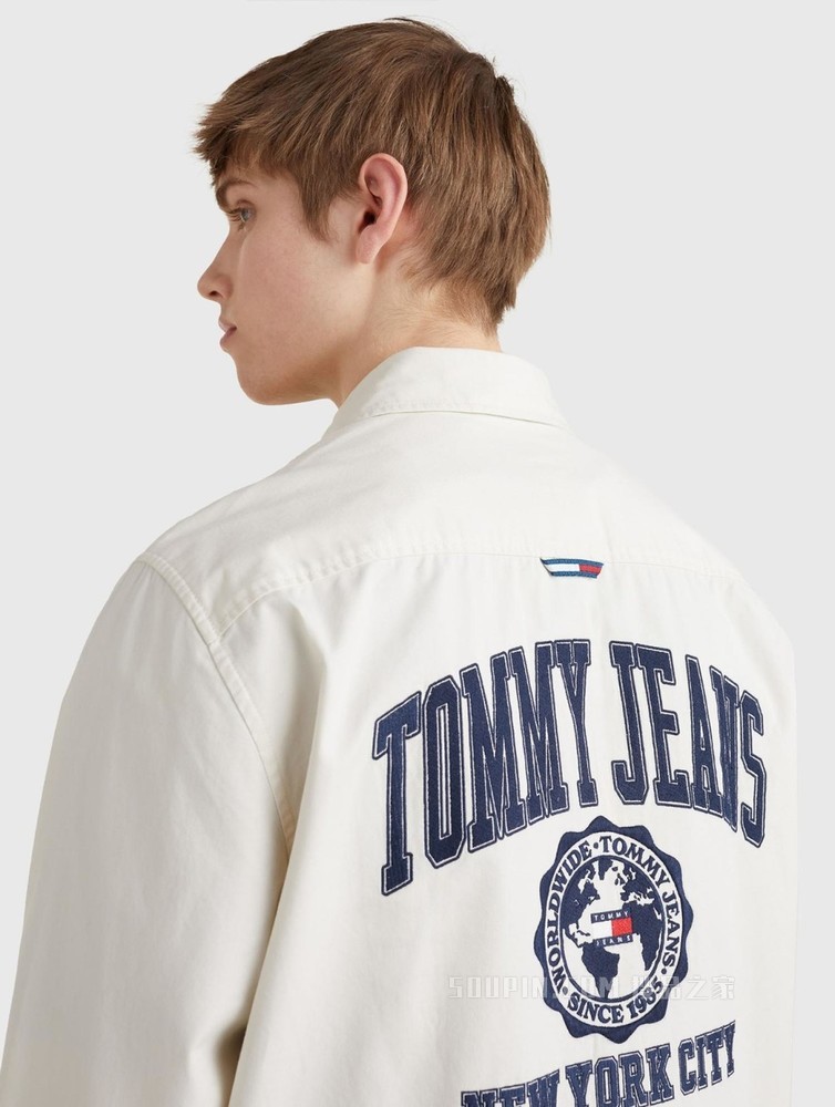 Tommy 22新款早秋男装长袖休闲衬衫DM0DM14112