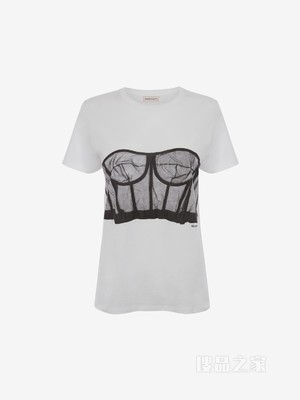 Bustier印花短款T恤