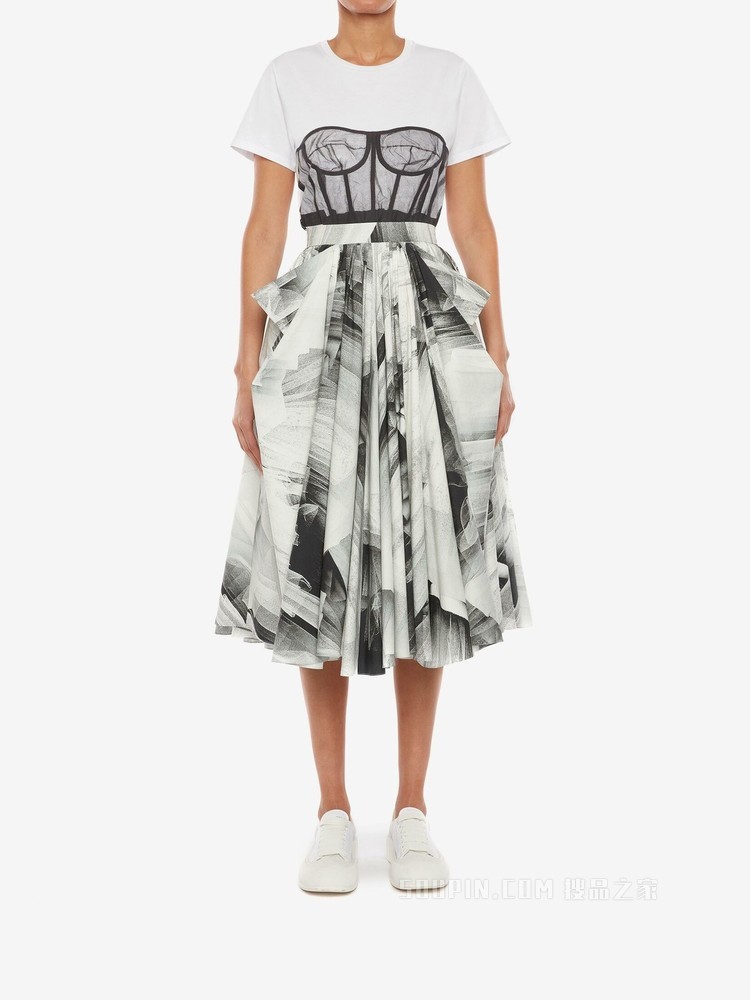 Bustier印花短款T恤