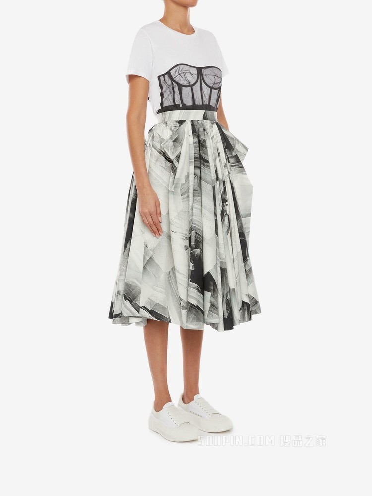 Bustier印花短款T恤