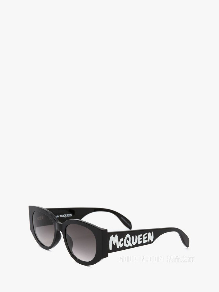McQueen Graffiti椭圆形太阳眼镜