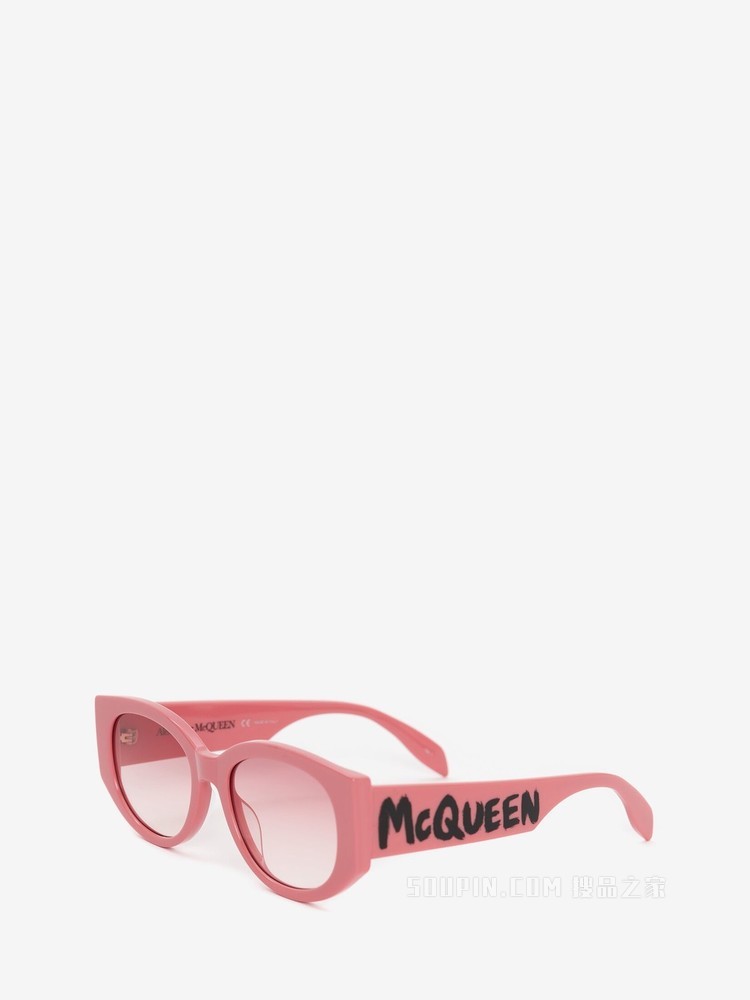 McQueen Graffiti椭圆形太阳眼镜