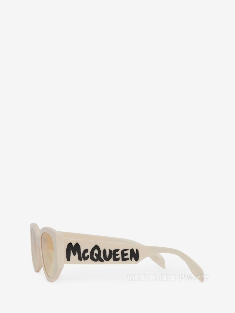 McQueen Graffiti椭圆形太阳眼镜