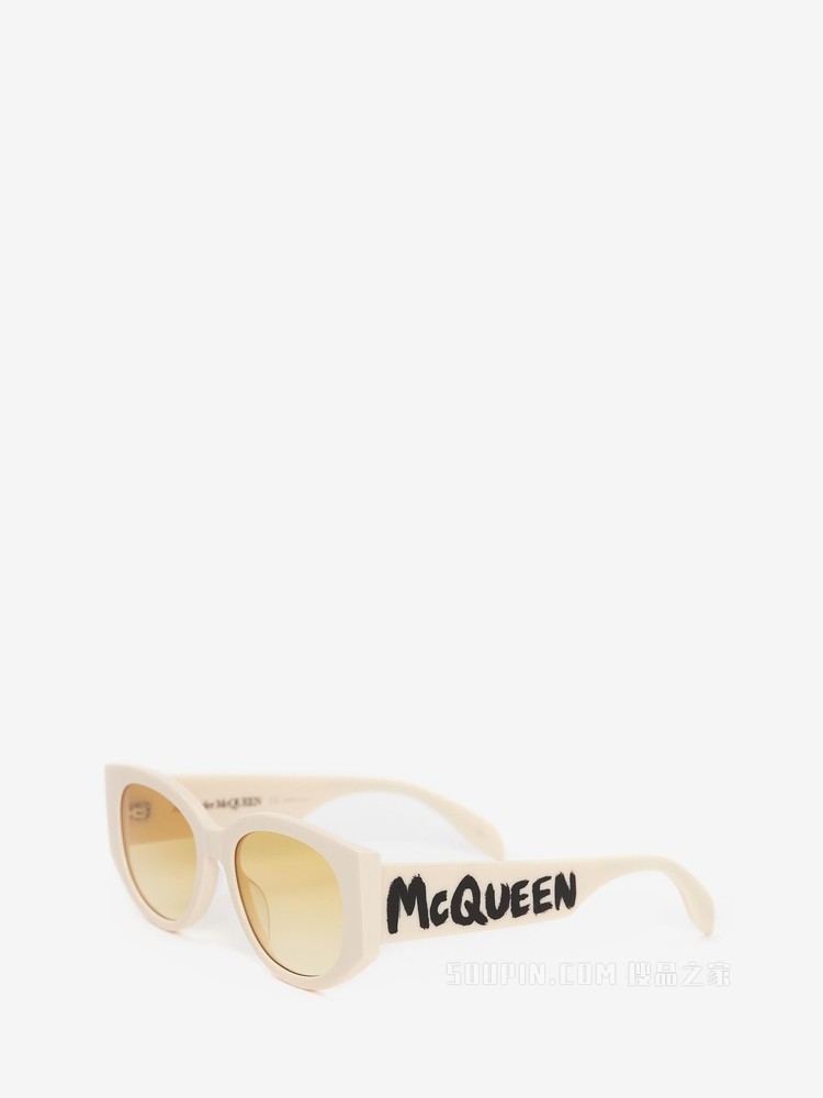 McQueen Graffiti椭圆形太阳眼镜