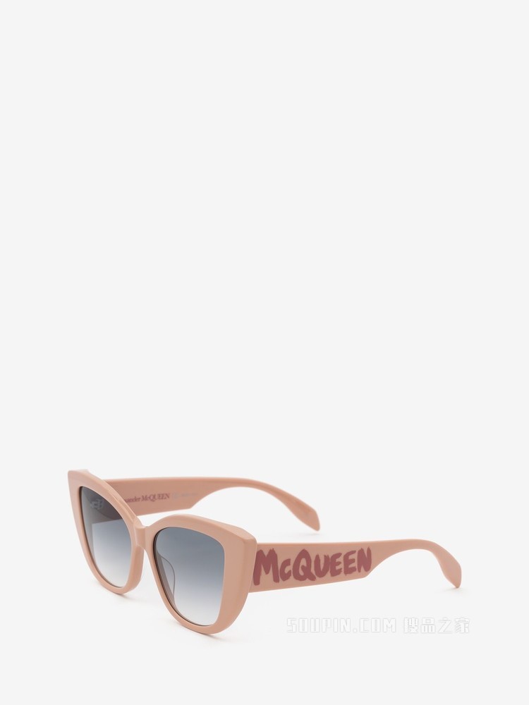 McQueen Graffiti猫眼形太阳眼镜