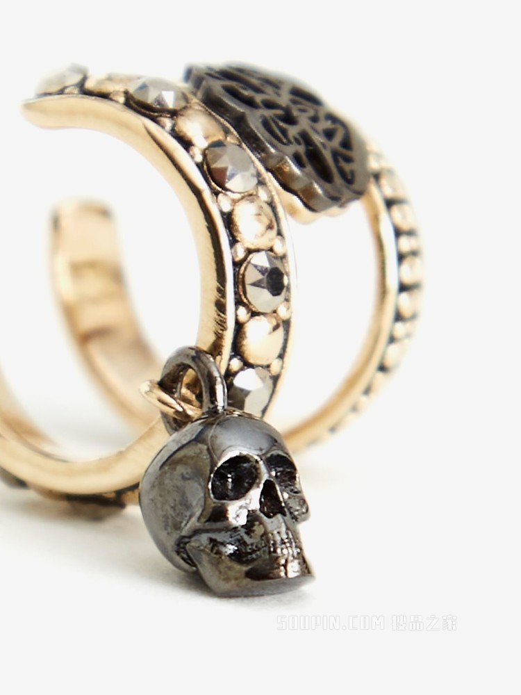 Skull and Charm Seal 耳骨夹