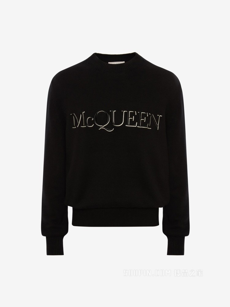 McQueen刺绣圆领套衫