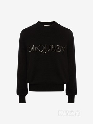 McQueen刺绣圆领套衫