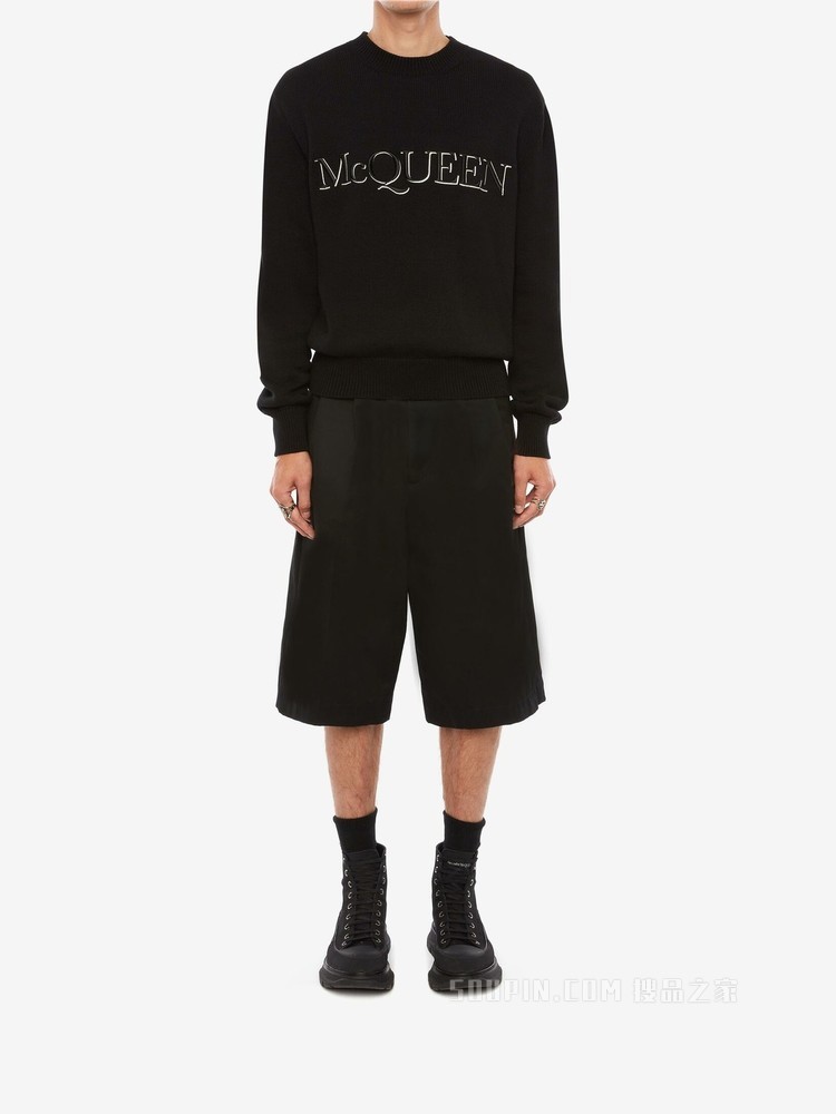 McQueen刺绣圆领套衫