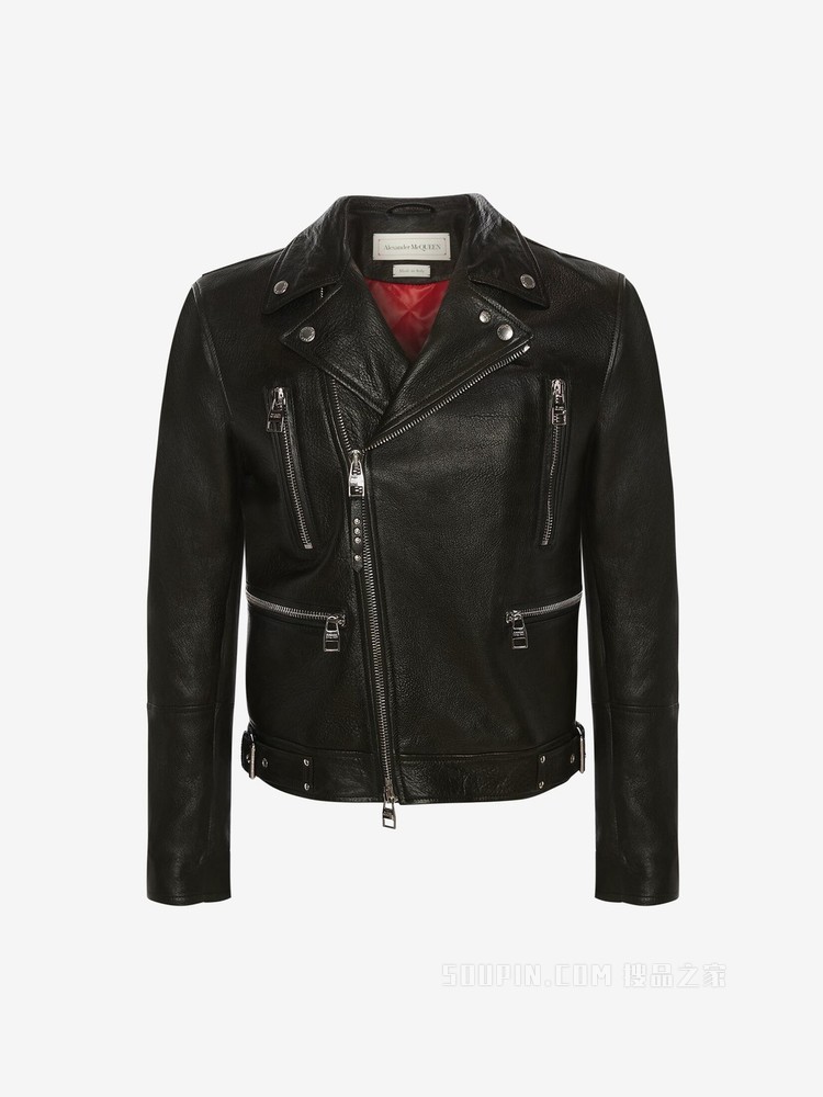 McQueen 经典皮革机车夹克