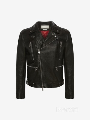 McQueen 经典皮革机车夹克
