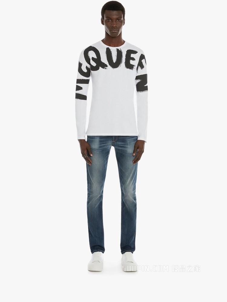 McQueen Graffiti牛仔裤