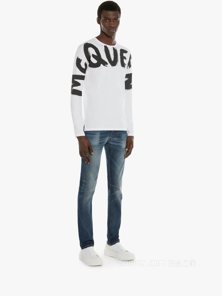 McQueen Graffiti牛仔裤