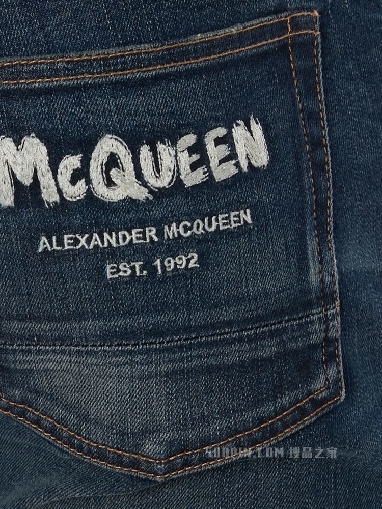McQueen Graffiti牛仔裤