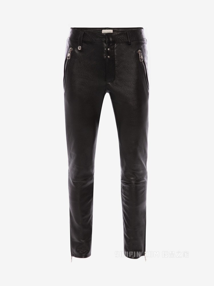 McQueen 经典皮革机车裤装