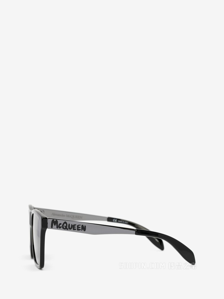 McQueen Graffiti平直顶梁太阳眼镜