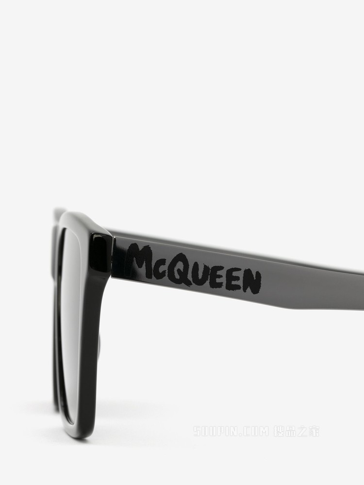 McQueen Graffiti平直顶梁太阳眼镜