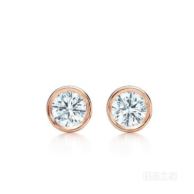 Elsa Peretti® 系列 18K 玫瑰金 Diamonds by the Yard™ 耳环。