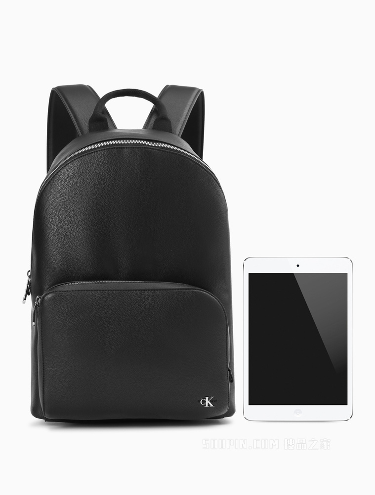Calvin Klein 男士休闲金属LOGO荔枝纹可调节双肩包HH2547