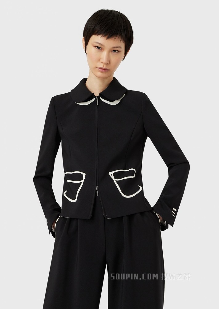 别致撞色拉链休闲西装 | Emporio Armani