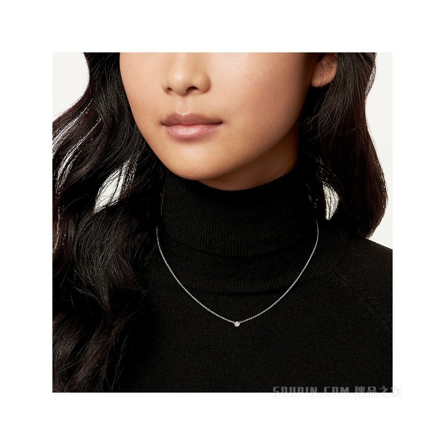 Elsa Peretti® 系列 Diamonds by the Yard™ 铂金单钻项链